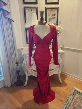 Crimson Curve Hugging Sexy Diva Brianna Evening Dress Gown NWT XL
